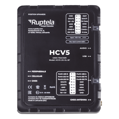 Localizador 4G LTE Obtenga información de la computadora del vehiculo lectura CAN, OBD y LCV / Sensores Bluetooth / Vehiculos ligeros / Vehiculos pesados / RS485 / RS232 / Análogico / RFID