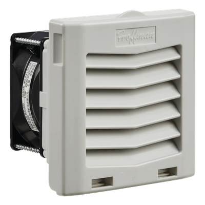 Ventilador Con Filtro de Montaje Lateral HF04, Con Flujo de Aire de 21 CFM, 115 Vca, Color Gris Claro