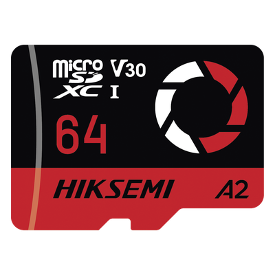 Memoria microSD / 64 GB / 180 MB/s Lectura / 150 MB/s Escritura / V30 U3 A2 / Para Drones y Cámaras de Acción / HIKSEMI CAPTURE E3