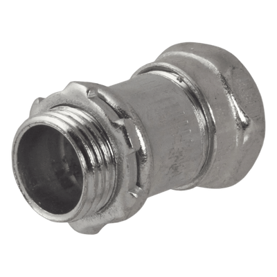 Conector Recto Compresión de Acero Galvanizado para Pared Delgada de 1/2″ .