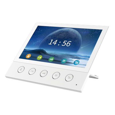Monitor IP/SIP para interior, Wi-Fi, pantalla táctil de 7″, audio de 2 vías, PoE, 8 interfaces de entrada de alarma.