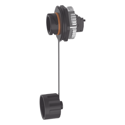 Conector Jack RJ45 de Uso Industrial Estilo TG, Blindado Categoría 6A, Con Tapa Protectora, Protección IP67