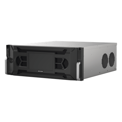 NVR 12 Megapixel (4K) / 128 Canales IP / 24 Bahías de Disco Duro / 4 Tarjetas de Red / Soporta RAID / Reconocimiento Facial / Bases de Datos / Filtro de Falsas Alarmas / Detección de Cuerpo Humano y Vehículos