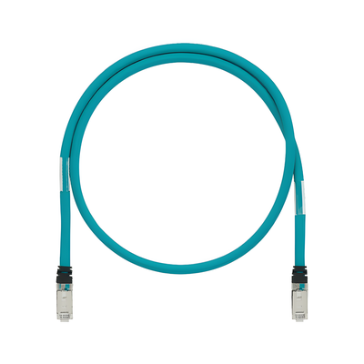 Patch Cord Cat6A de Grado Industrial 600V, Blindado SF/UTP, Calibre 26 AWG, Color Aqua, 7 Metros (22.97 Pies)