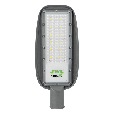 Luminaria LED  de 100 W / 100 – 265 V CA~50/60 Hz / Fotocelda  / Color Blanco/ Dimensiones 200 x 465 x 78 mm / Ángulo de Luz 135°.