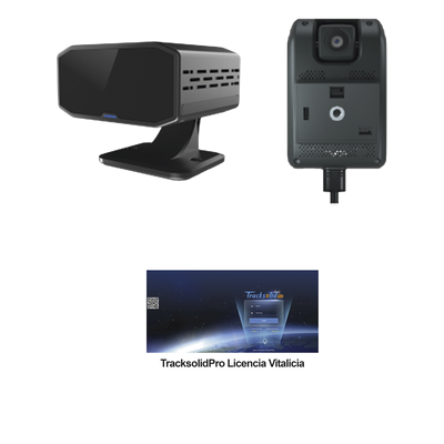 KIT Dashcam con sistema de control ADAS (asistencia de manejo) y Camara DMS con IA (JC170) / Multiples alarmas /Comunicación dos vías / ideal para flotas vehiculares / Facil instalacio / Incluye licencia vitalicia plataforma TrackSolidPro