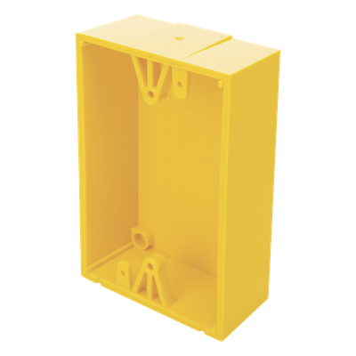 Caja trasera de montaje color amarillo para estaciones de parada STOPPER