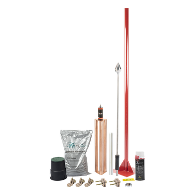 Kit Pararrayo con Accesorios para Protección de Diámetro de 80 m.