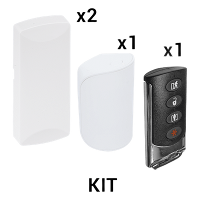 KIT Básico Sensores Inalámbricos – Incluye 2 Contactos Magnéticos, 1 PIR y 1 Llavero – Compatibles con Honeywell y PRO4GEN2
