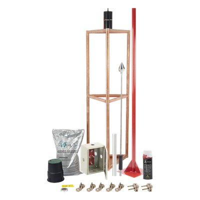 Kit Pararrayo con Accesorios para Protección de Diámetro de 300m.