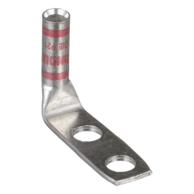 Zapata de compresión LCC8-14AF-L a 90° grados para cal. 8 Awg, Barreno para tornillo prisionero de 1/4, 1 Pz