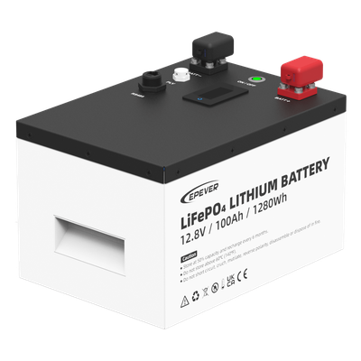 Batería de Litio LiFePO4 12.8Vcc, 100Ah, 1.28KwH, Pantalla LCD para Monitoreo Local, Carcasa Metálica