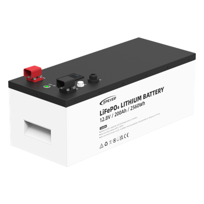 Batería de litio LiFeO4 12.8Vcc, 200Ah, 2.56Kwh, Pantalla LCD para Monitoreo Local, Carcasa Metálica