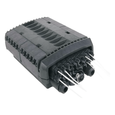 Caja de Distribución de Fibra Óptica para 24 Empalmes con 16 Acopladores SC/APC. Enterrado Directo, IP68, Splitter 1×16 Incluido con Conectores SC/APC