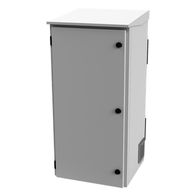 Gabinete de Exterior con Rack de 19″ de 24U con Ventiladores y Termostato, Se envía el Gabinete Armado (Montaje a poste o torre se vende por separado).