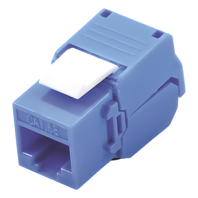 Módulo Jack Keystone Cat5e (Toolless), con Terminación en Ángulo 180 – Color Azul, Compatible con Faceplate y Patchpanel Linkedpro