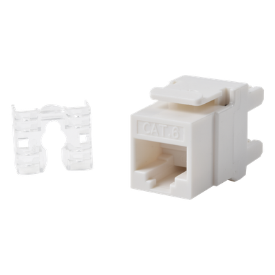 Módulo Jack Keystone Cat6 con Terminación 110 (Punchdown) Ángulo 180 – Color Blanco