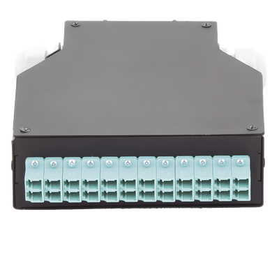 Distribuidor de Fibra Óptica para Riel Din, 12 Acopladores LC/UPC Duplex Multimodo con Charola de Empalme
