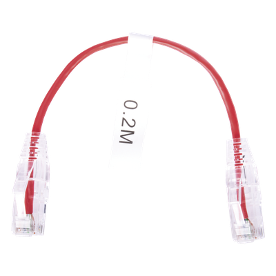 Cable de Parcheo Slim UTP Cat6 – 20 cm (7.87 Pulgadas) Rojo Diámetro Reducido (28 AWG)