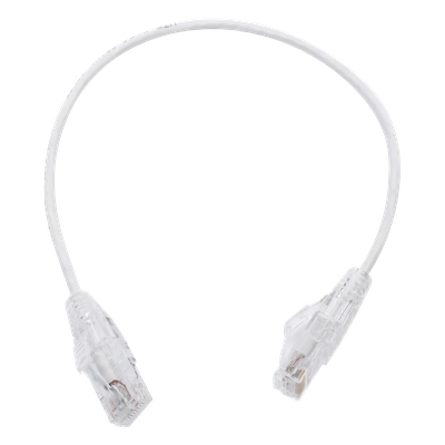 Cable de Parcheo Slim UTP Cat6 – 30 cm (11.81 Pulgadas) Blanco, Diámetro Reducido (28 AWG)