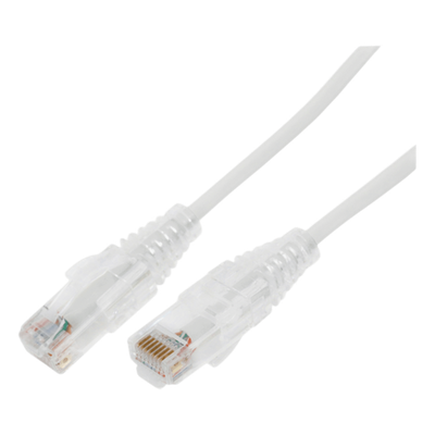 Cable de Parcheo Slim UTP Cat6A – 2 Metros (6.56 Pies) Blanco, Diámetro Reducido (28 AWG)