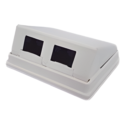 Caja de Pared Angulada Incluye 2 Jacks UTP Cat5e Keystone
