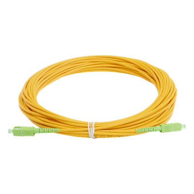 Jumper de Fibra Óptica Monomodo SC/APC – SC/APC Simplex, Color Amarillo, 15 Metros (49.21 Pies)
