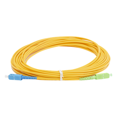 Jumper de Fibra Óptica Monomodo SC/UPC – SC/APC Simplex, Color Amarillo, 15 Metros (49.21 Pies)