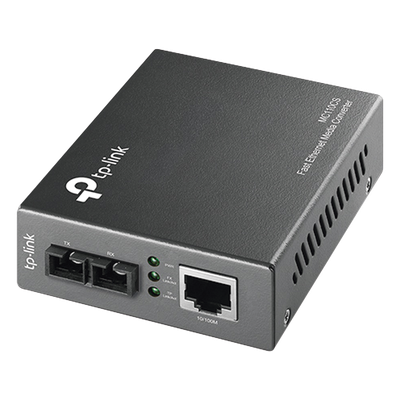 Convertidor Fibra Óptica Monomodo /  1 Puerto RJ45 10/100 Mbps / Puerto Fibra Óptica SC 100 Mbps / Hasta 20 kilometros / Plug and Play