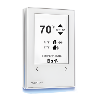 Microset 4 BACnet MS/TP / Sensor de Pared con Pantalla Táctil de Vidrio Reforzado / Sensores de Temperatura y Humedad / Alerton by Honeywell / Procesador ARM Cortex-M4