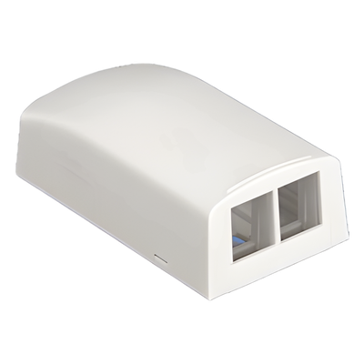 Caja de Montaje en Superficie, Para 2 Módulos Keystone, Color Blanco Mate