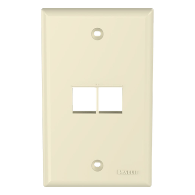 Placa de Pared Vertical, Salida Para 2 Puertos Keystone, Color Marfil