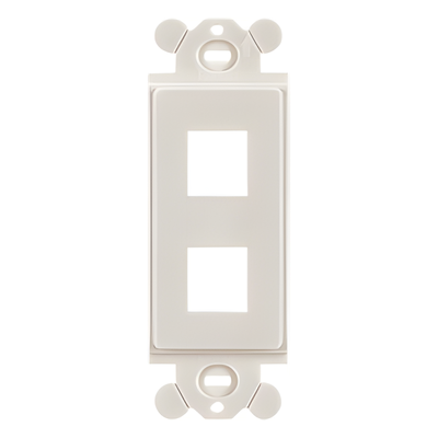 Marco de Módulo Dúplex, Para Placas Frontales Estándar GFCI, Acepta 2 Módulos Keystone, Color Blanco