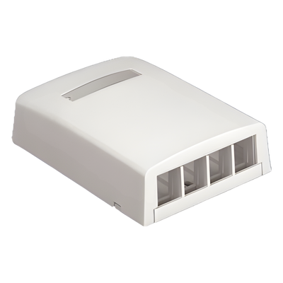 Caja de Montaje en Superficie, Para 4 Módulos Keystone, Color Blanco