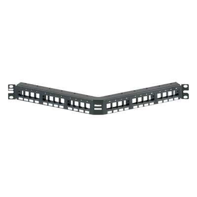 Panel de Parcheo Modular Keystone (Sin Conectores), Angulado, de 24 Puertos, 1UR