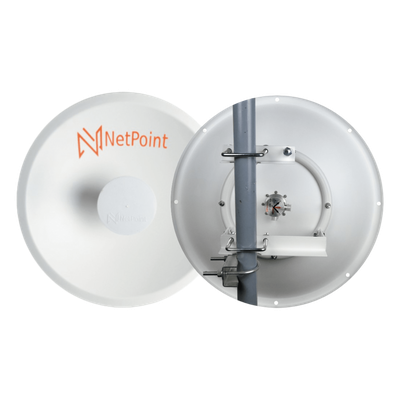 1 Antena Direccional Dual-Polaridad MLO Alto Rendimiento / diámetro de 39.6 cm / 4.9-7.2 GHz / Ganancia 27 dBi / SLANT de 45 ° o 90 ° / Conector N-Hembra / Montaje, jumpers y radomo incluidos.