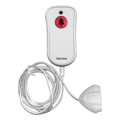 Pulsador de Cama Blanco Antibacteriano / Botón Rojo de Alarma 20mm / Conector Magnético / Protección IP67 / Cable 2m Resistente al Fuego / Libre de Halógenos / Braille ‘SOS’