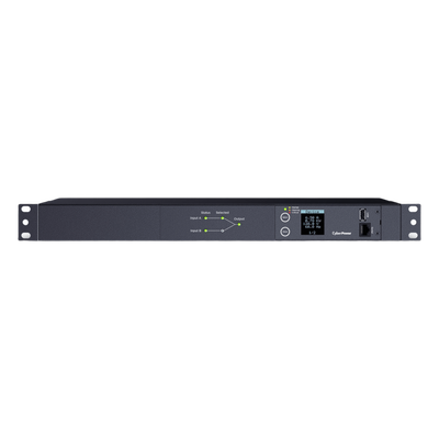 PDU ATS (Fuente Redundante Auto-transferible) Medible, Para Distribución de Energía, 2 Entradas 120 Vca NEMA5-15P, Con 10 Salidas NEMA 5-15R, Horizontal 19in, 1UR