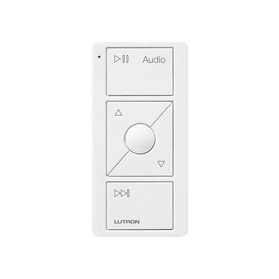 Control Pico inalámbrico para audio con Sonos: reproducir, pausar, volumen y favoritos; requiere hub Caseta Wireless, RA2 Select, RadioRA 3 o HomeWorks
