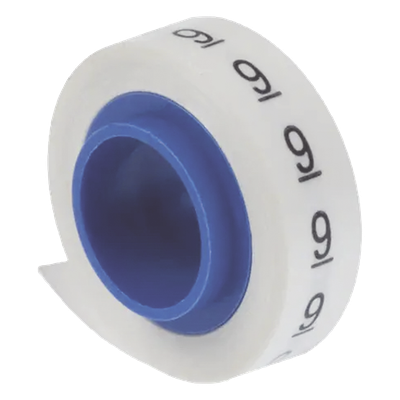 10 Rollos de Etiquetas Marcadoras, Pre-Impresos con los Números 0-9, de 2.4 Metros (7.87 Pies), Color Blanco
