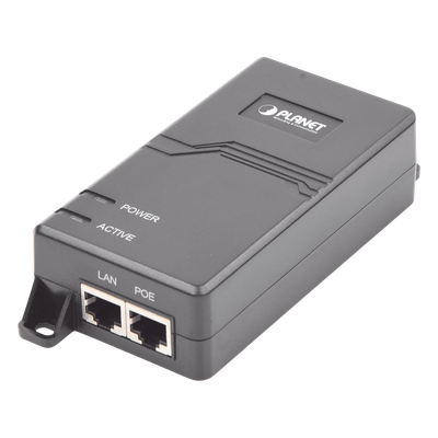 Inyector PoE  IEEE 802.3at, Puertos Gigabit, Hasta 30 W de Salida PoE (Mid-span)