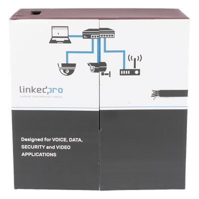 Bobina de Cable UTP 305 Metros (1000 Pies), Cat5e con Doble Forro, para Exterior, Climas Extremos, Color Negro