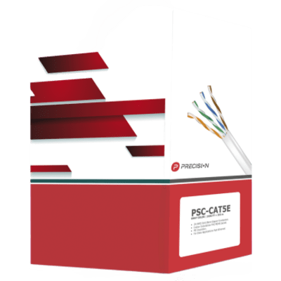 Bobina de Cable de UTP de 4 Pares Cat5e de 305 Metros (1000 Pies), 100% Cobre, PVC ROHS, Color Gris, 24 AWG, Uso en Interior, Para Aplicaciones de Voz, Datos y Video