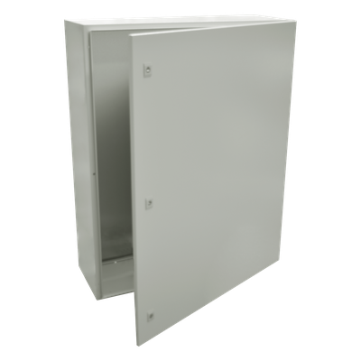 Gabinete de Acero IP66 Uso en Intemperie (800 x 1200 x 400 mm) con Placa Trasera Interior Metálica y Compuerta Inferior Atornillable (Incluye Chapa y Llave).