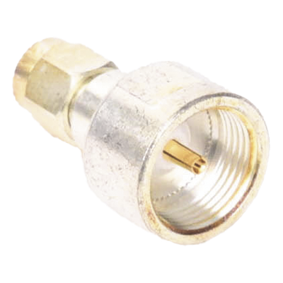 Adaptador UNIDAPT Hembra a SMA Macho, Plata / Oro / Teflón.