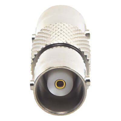 Adaptador Tipo Barril para 50 Ohm de Conectores BNC Hembra a BNC Hembra, Niquel/Oro/Polipropileno.