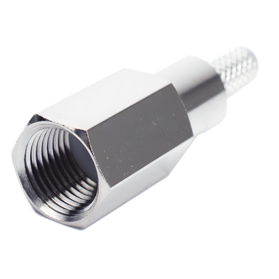 Conector FME Macho de anillo plegable para cable RG-58/U, Niquel/ Oro/ Teflón.