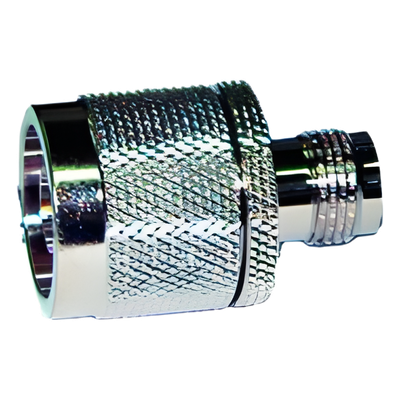 Adaptador en Línea de Conector TNC Hembra a N Macho, Níquel/ Oro/ Teflón.