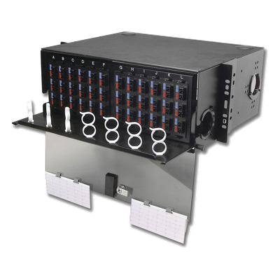 Panel de Conexión de Fibra Óptica (RIC3) Para Rack de 19in, Acepta 12 Placas Quick Pack, Hasta 288 Fibras, 4 UR