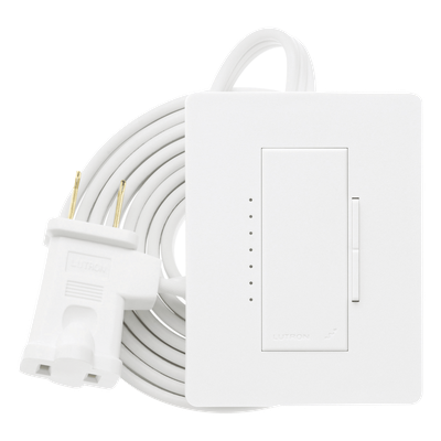 Atenuador de lámpara de sobremesa tipo plug-in, 120 V, 300 W / 300 VA, inalámbrico por RF, para el sistema RadioRA 2 de Lutron, color blanco Snow